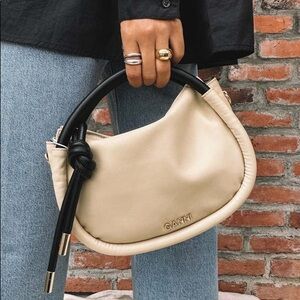 Ganni Mini Knot Crossbody Bag Beige